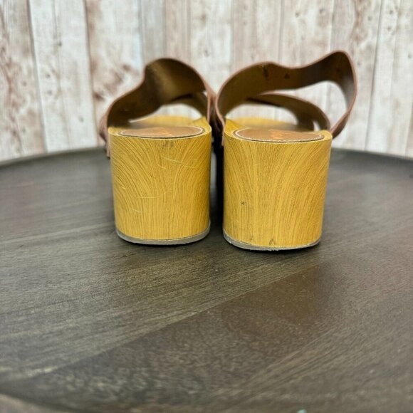 Sam Edelman Women's Clog Sandals Strappy 70s 60s Brown Size 7M - Picture 5 of 12